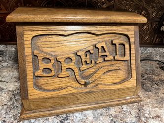 Oak Vintage Bread Box 