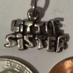 Vintage Sterling Silver Pendant Little Sister