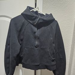  Lululemon Black Oversized Half-Zip Hoodie