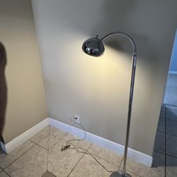 Modern Chrome Floor Lamp – Adjustable Head – Works Great