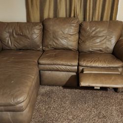Leather Sofa With Chaise Lounge And Recliner