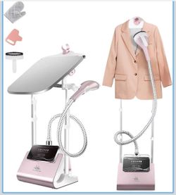 TC-JUNESUN Steamer for Clothes Standing, 1500W Full Size Powerful Upright Clothes Steamer with Adjustable Ironing Board, 30s Fast Heat-up, 6 Steam Lev