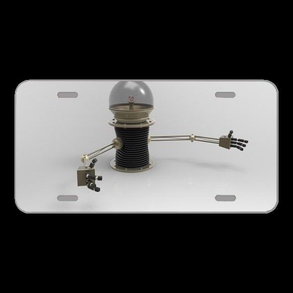License Plate Novelty Car Front Robot Hug Steampunk Future 3D