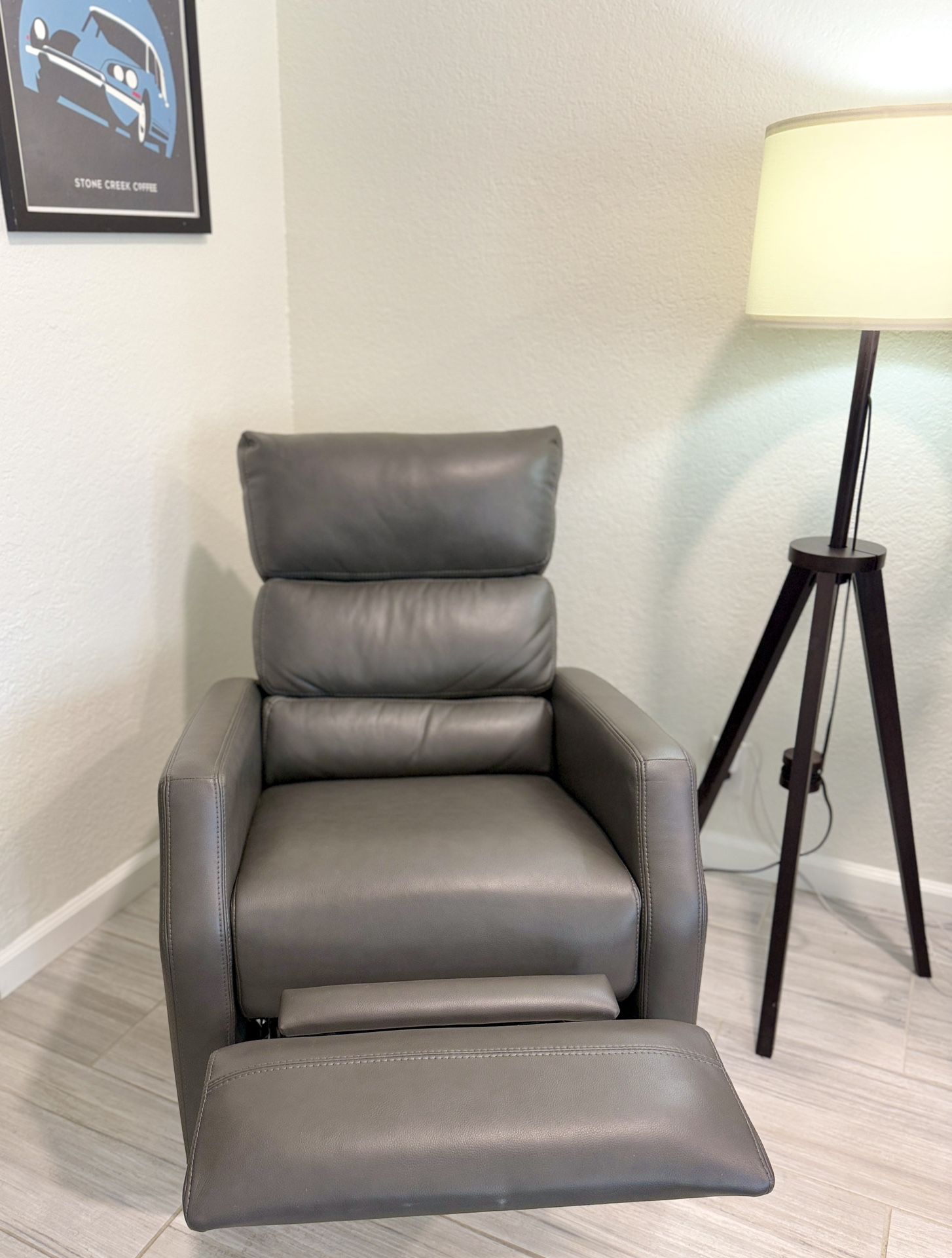 Modern Leather Recliner - LIKE NEW - Swivels & Rocks