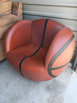 Basketball Swivel Kids Chair Sports Fan Kids Chair Brown