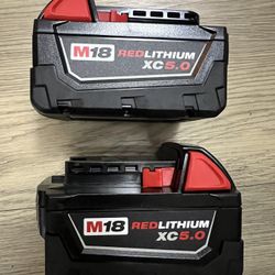 Milwaukee M18 5.0 batteries 