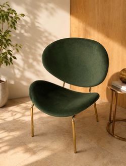 Green velvet accent chair