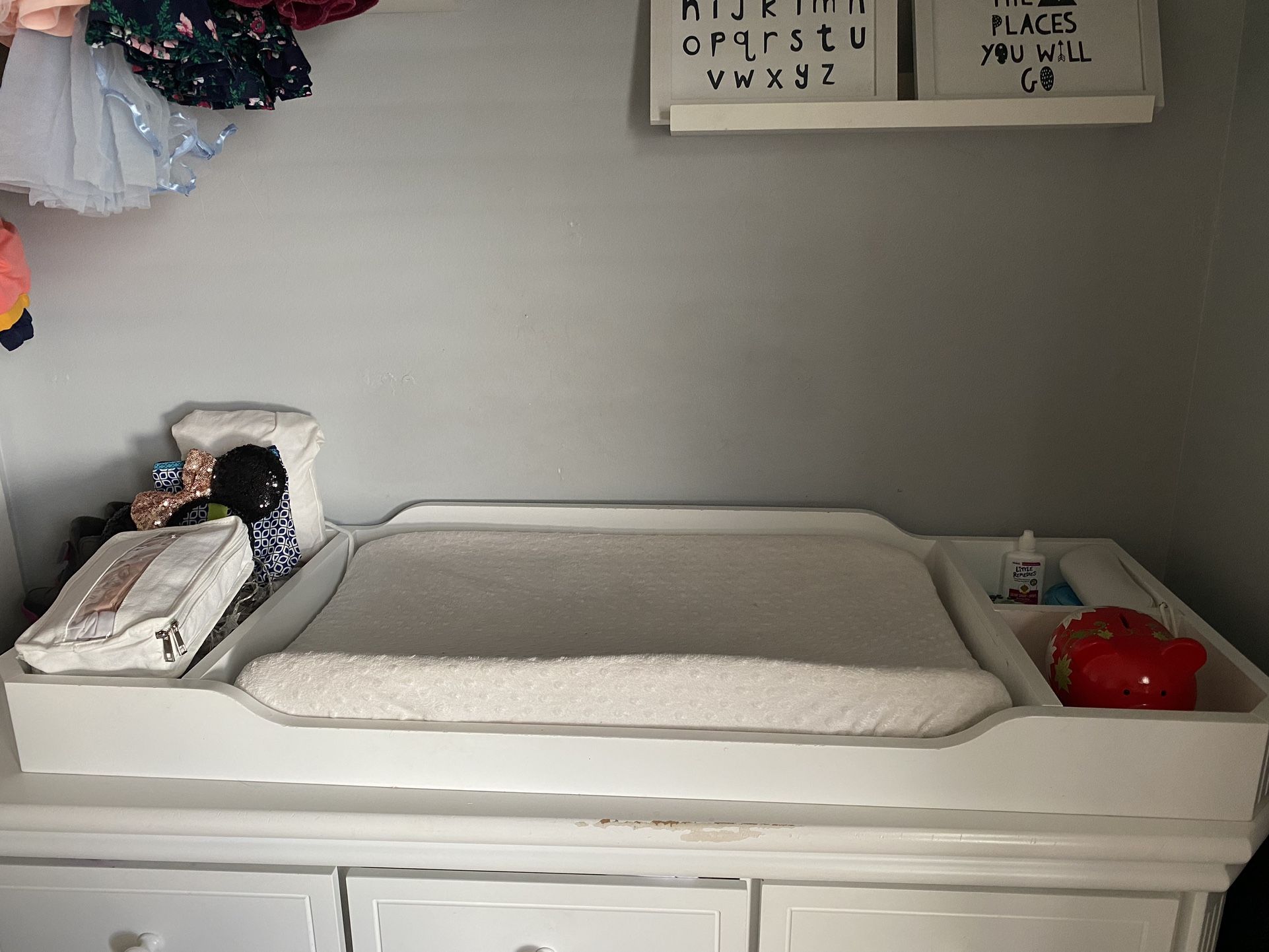 Wood Top Counter Baby Changing Station (includes Cushion)