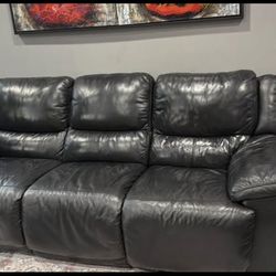 Black leather sofa from Dania