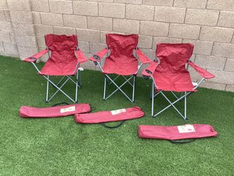 Red Folding Camping Travel Chairs
