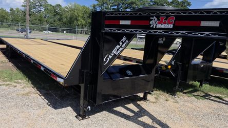 40ft J&C Hotshot Deckover Trailer (14k GVWR) w/ Mega Ramps & Square Torque Tube