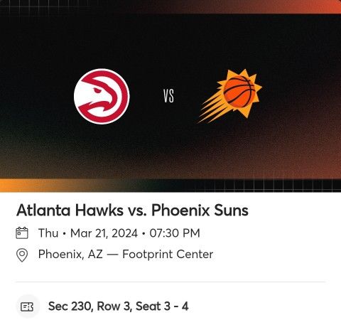 Phoenix Suns vs ATLANTA 