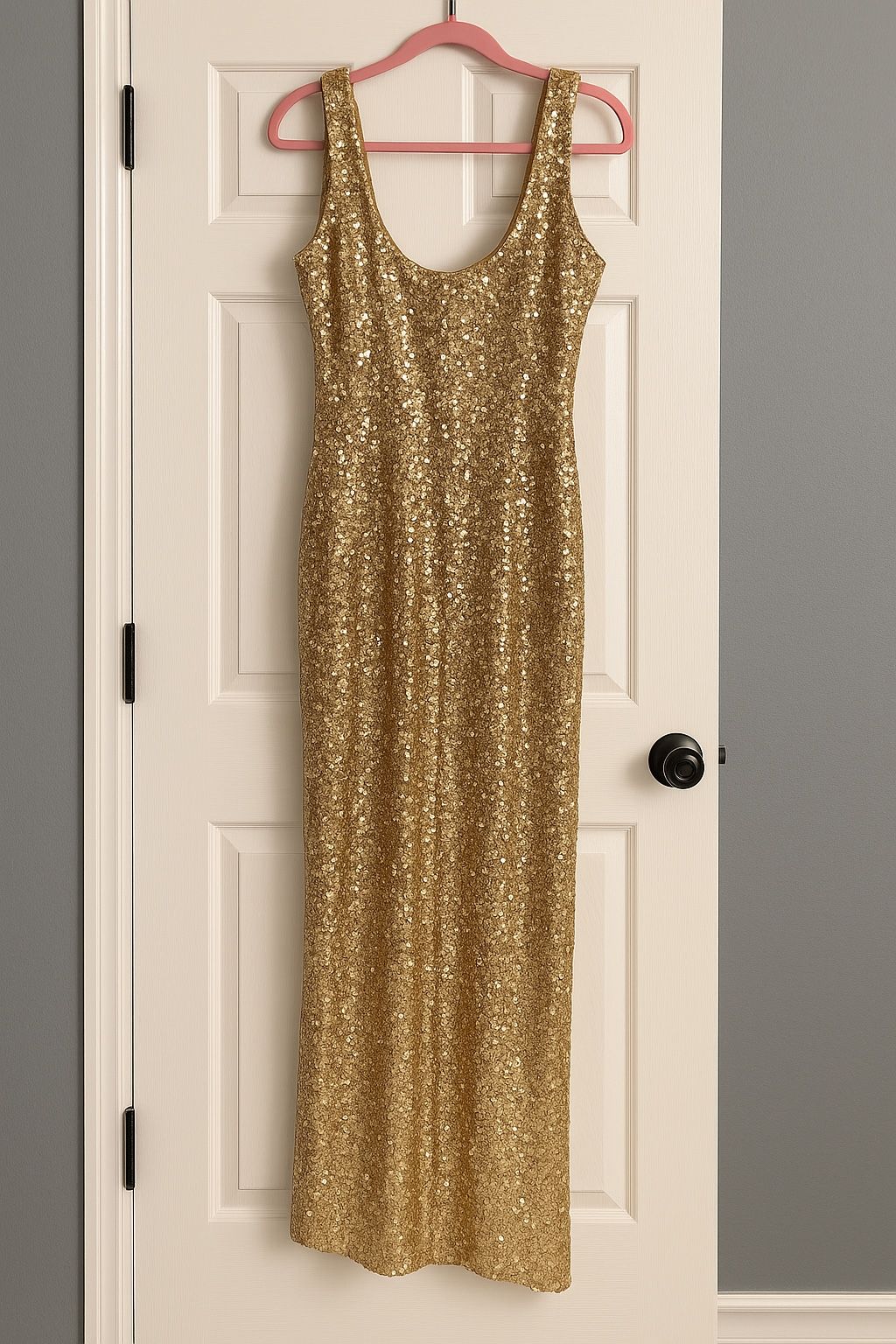 High-end Nadine Merabi golden sequin gown - NWT