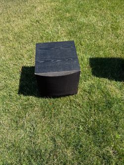 Black Wood Grain Cube Side Table