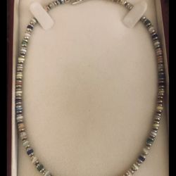 Beautiful Vintage Sterling Silver & Colored Beads Separated By Silver Beads