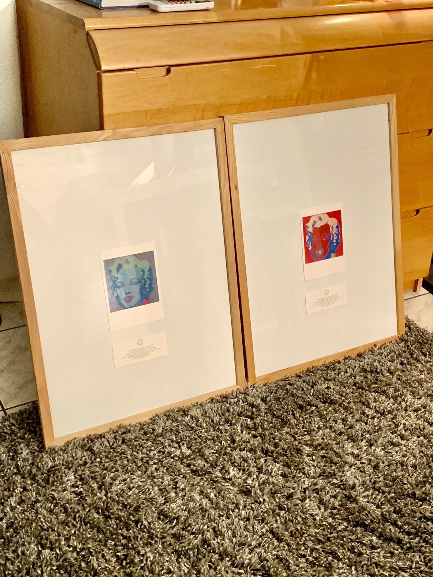 Art. Andy Warhol Vintage Cards Framed Kendall Area Pick Up 