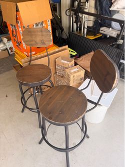 Adjustable Industrial Barstools with footrest