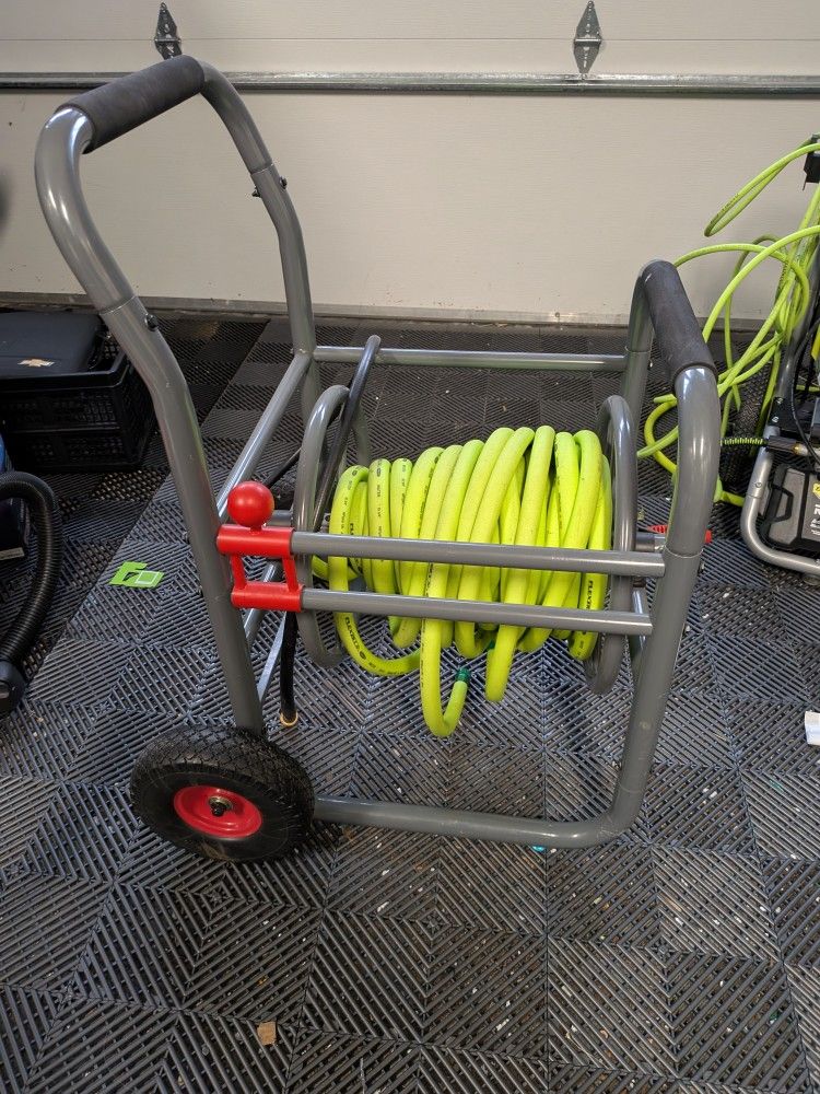 Garden Hose Reel Cart W/ 100ft Flexilla Hose