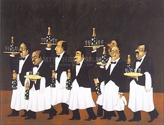 Framed Art Print “Charge Of The Flower Bottle Brigade” Guy Buffet $150