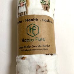 Muslin Swaddle Blanket - Heirloom Woodland Rabit & Friends