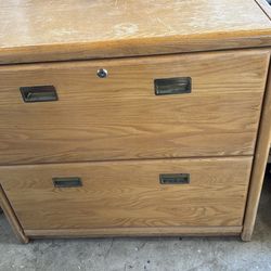Oak filing cabinet