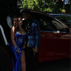 Royal blue diamond prom dress