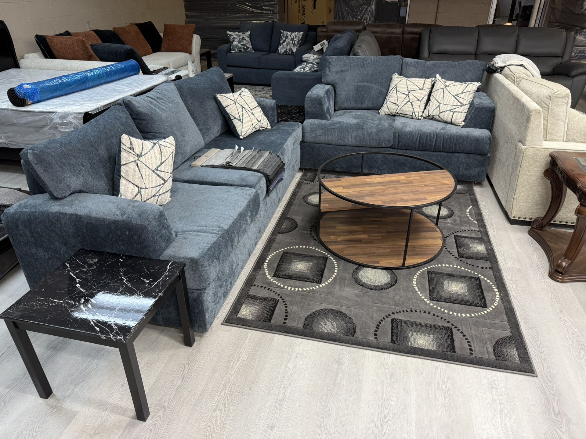 New Sofa & Loveseat Navy Blue