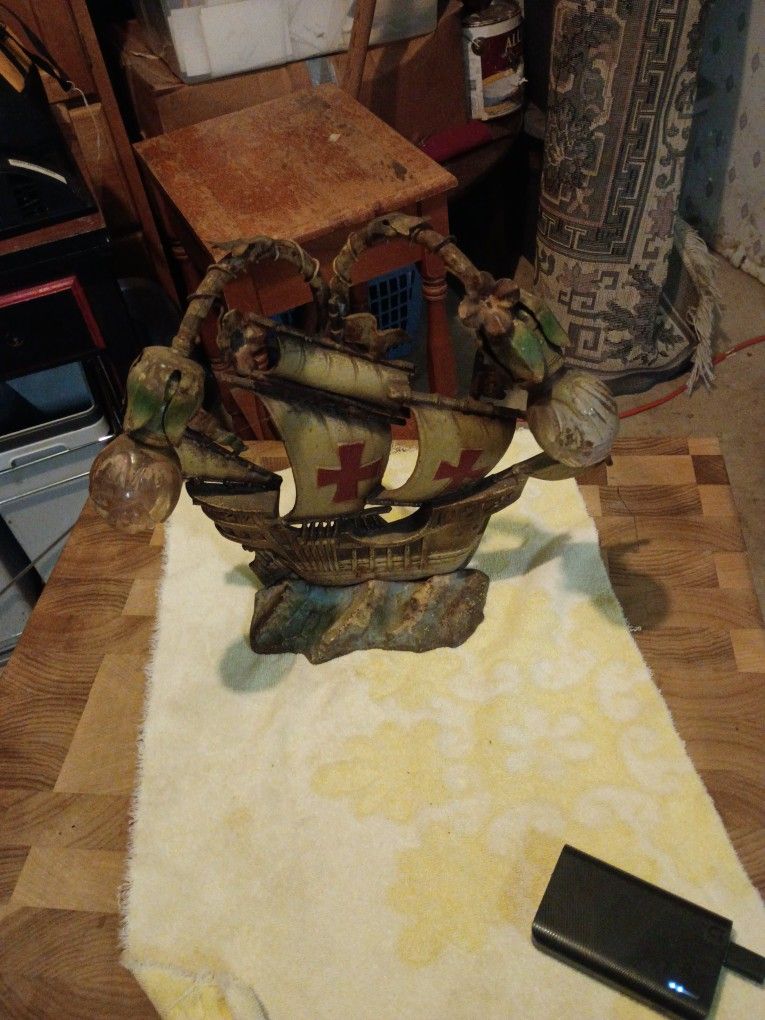 1920s Spanish Galleon Ship Cast Iron