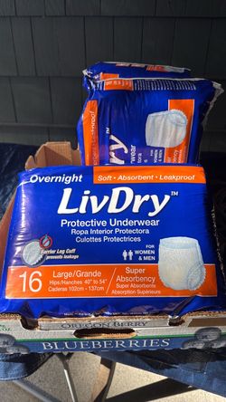 Overnight protective underwear-Large men's/womens