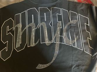 Supreme s/s shirt rhinestone script top