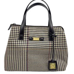 VINTAGE RARE Lauren By Ralph Lauren Houndstooth Purse & Golden Horse Logo Rare
