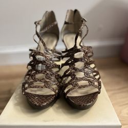 Snakeskin Print Heels