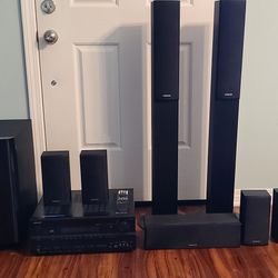 Surround Sound System - Onkyo 7.1 (includes receiver, 7 speakers, subwoofer & speaker wire)