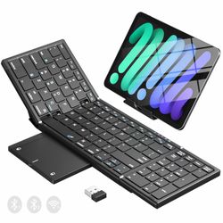 Omikamo Foldable Bluetooth Wireless Keyboard with Touchpad & Number Pad