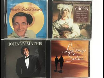 4 Music CDs Johnny Mathis Perry Como Chopin 1960s Love Songs Preowned