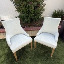 Light Blue Velvet Chairs