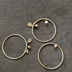 3 Silver Bangle Bracelets/ Not Real Silver 