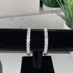 6.87ct VVS Moissanite Tennis Bracelet – White Gold Plated, 7-Inch