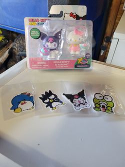 Hello Kitty & Kuromi 2 Figure Pack Series 2 and 4 stickers Lot