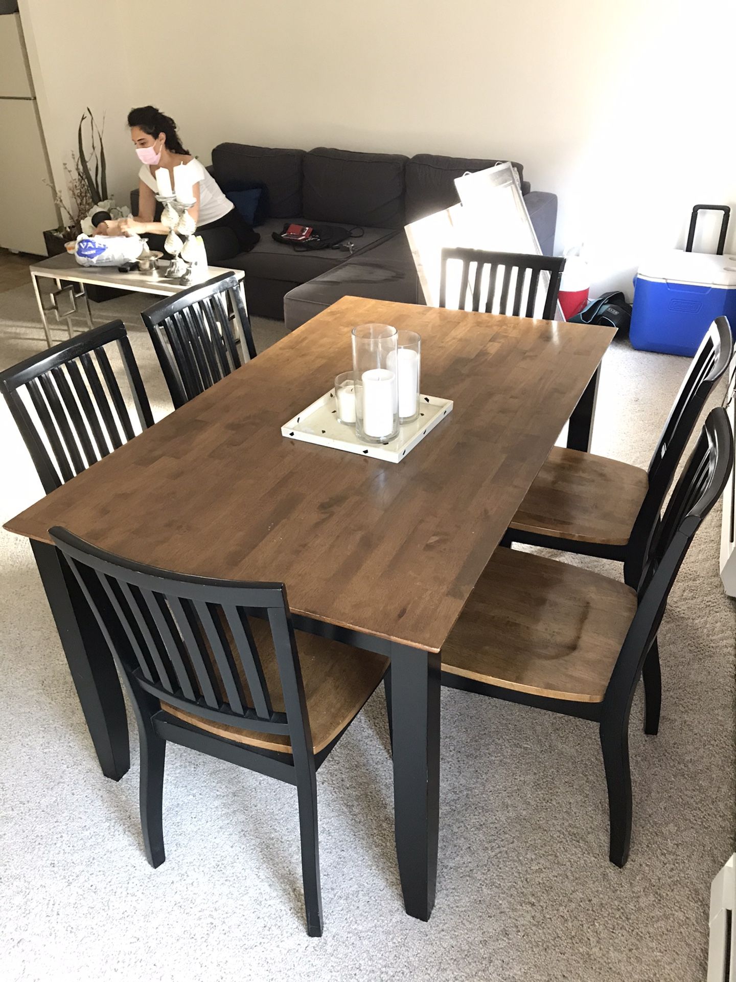 Crate and Barrel Table with 6 chairs