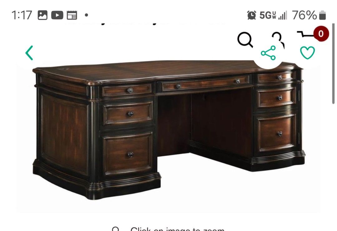 Gorman Traditional Espresso Executive Desk $554