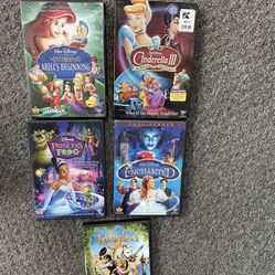 Disney Princess Movies Dvd Lot Of 5 