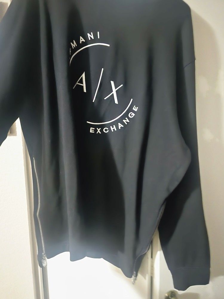 Armani Exchange Men's Embroidered Side-Zip Pullover Sweatshirt