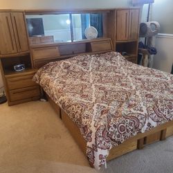 Queen Waterbed And Nightstands