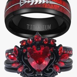 Couples Titanium Ring Set