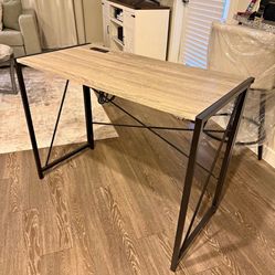 Wooden Desk With Outlet