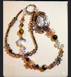 Handmade Beaded Lanyard with A Crab Charm