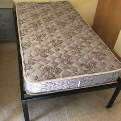 Black Twin Bed Frame with Free Mattress 