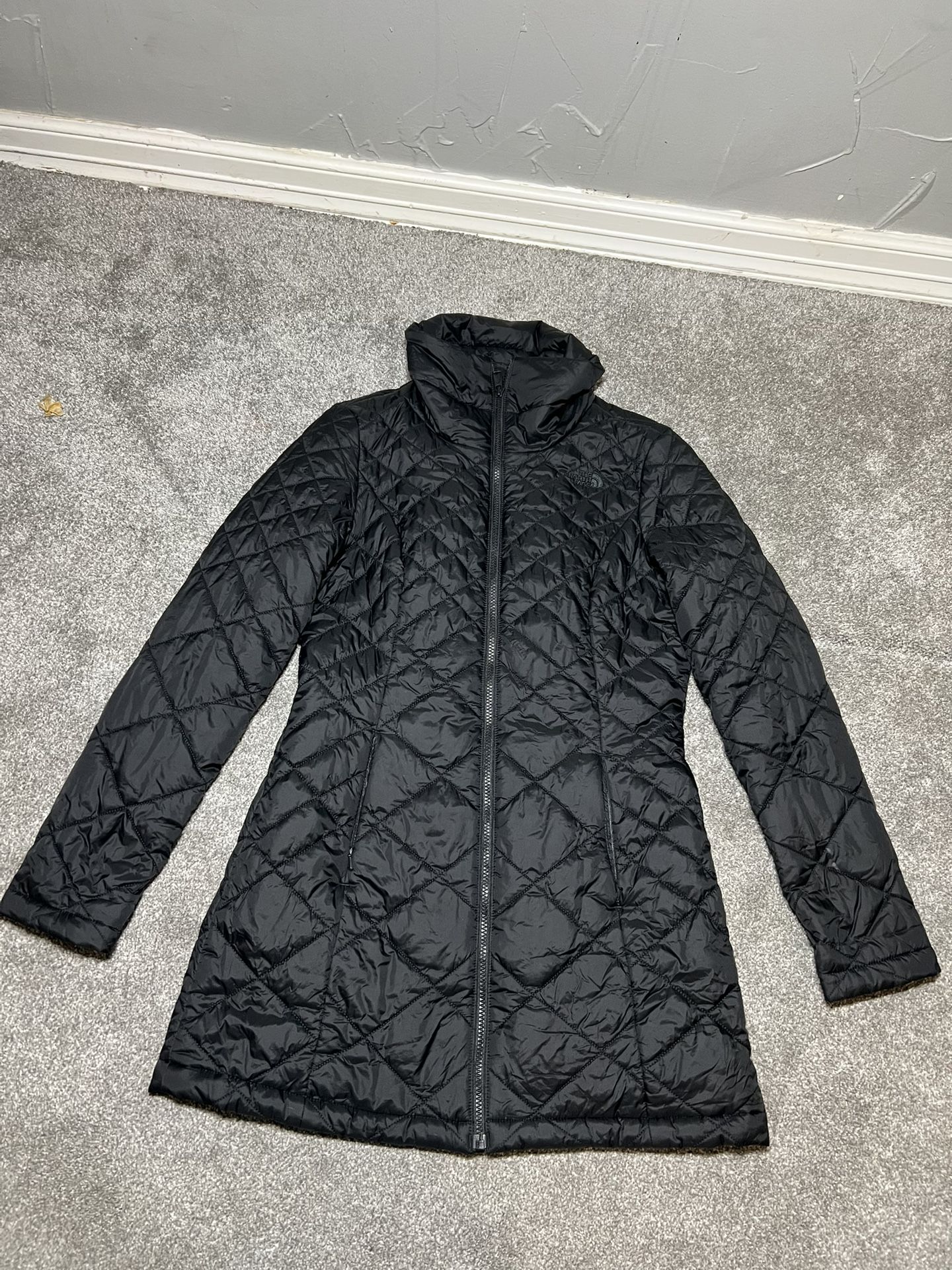 the north face full zip long puffer quilted womens jacket Size small
