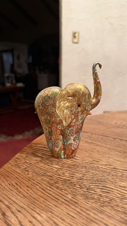 Italian Murano Millefiori Art Glass Elephant Figurine